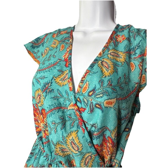 Band of the Free Floral Surplice Neckline Wrap Maxi Dress Women’s Size Medium - Picture 5 of 11